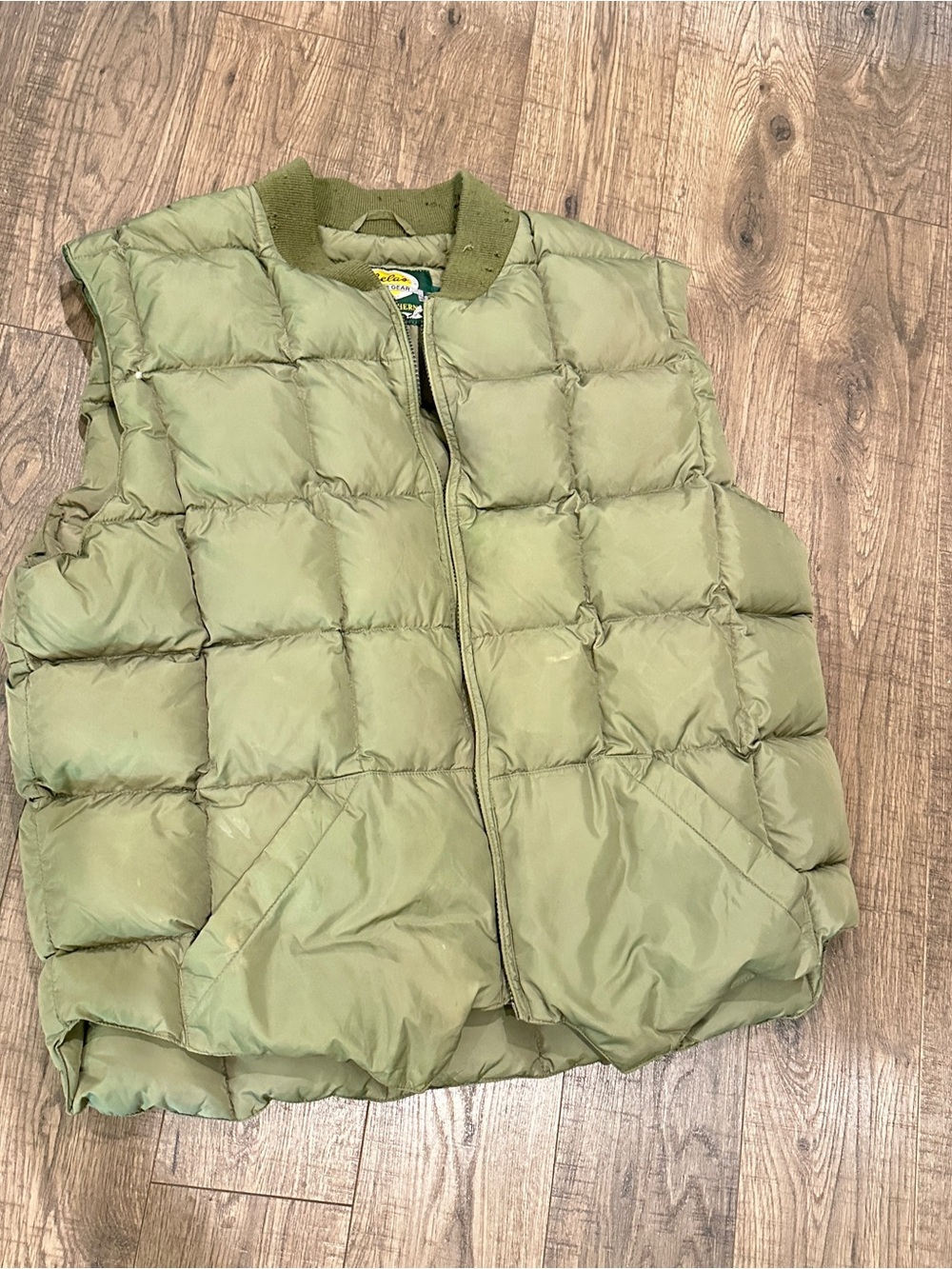 Vintage Cabelas Premier Northern Goose Down Vest Mens XL Tall Olive Old Label - Picture 6 of 16